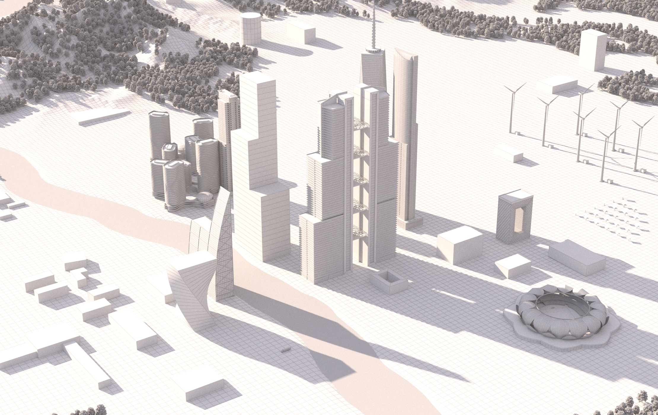 3D rendering process. Stage A.