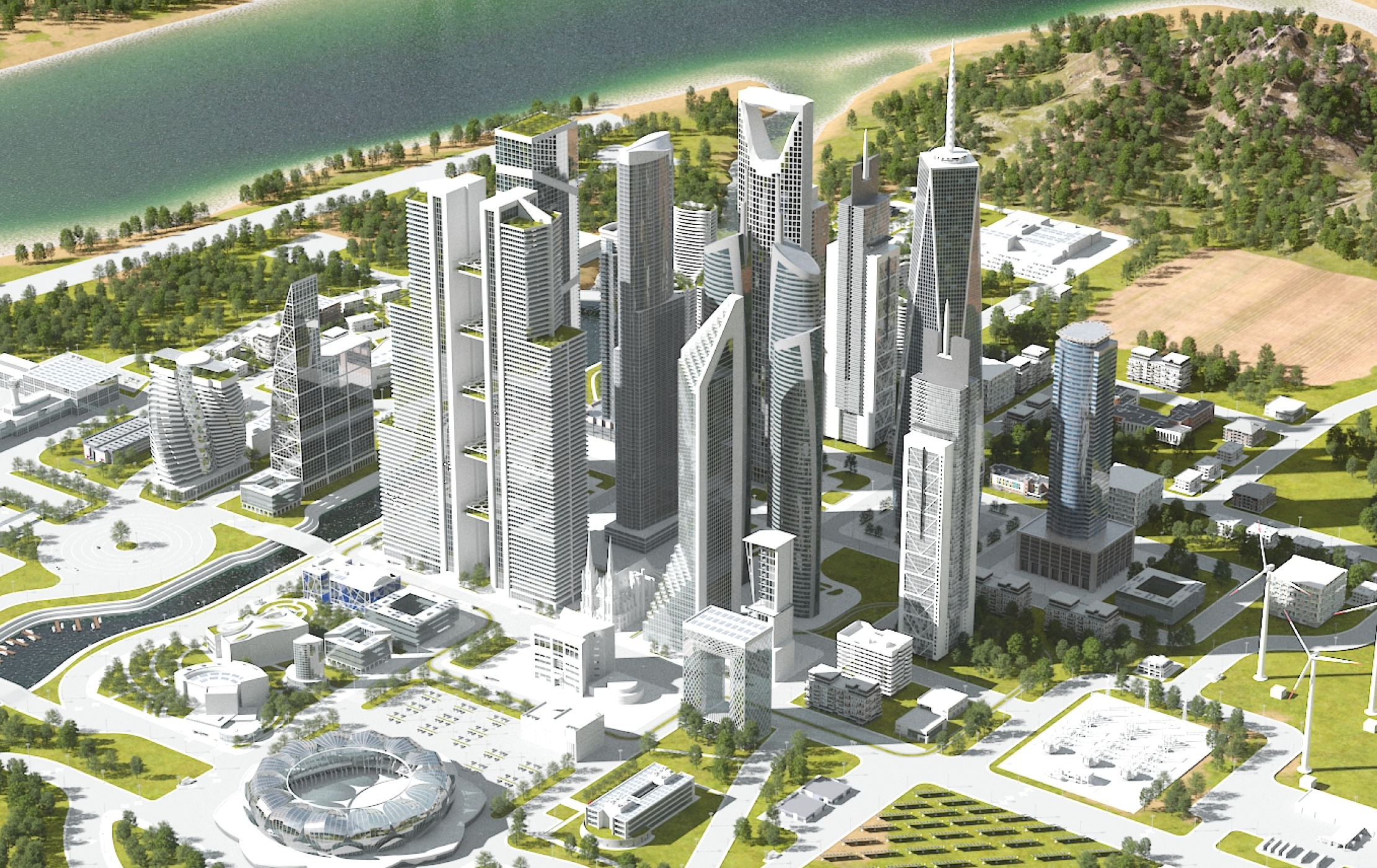 Finalized city model. View B.