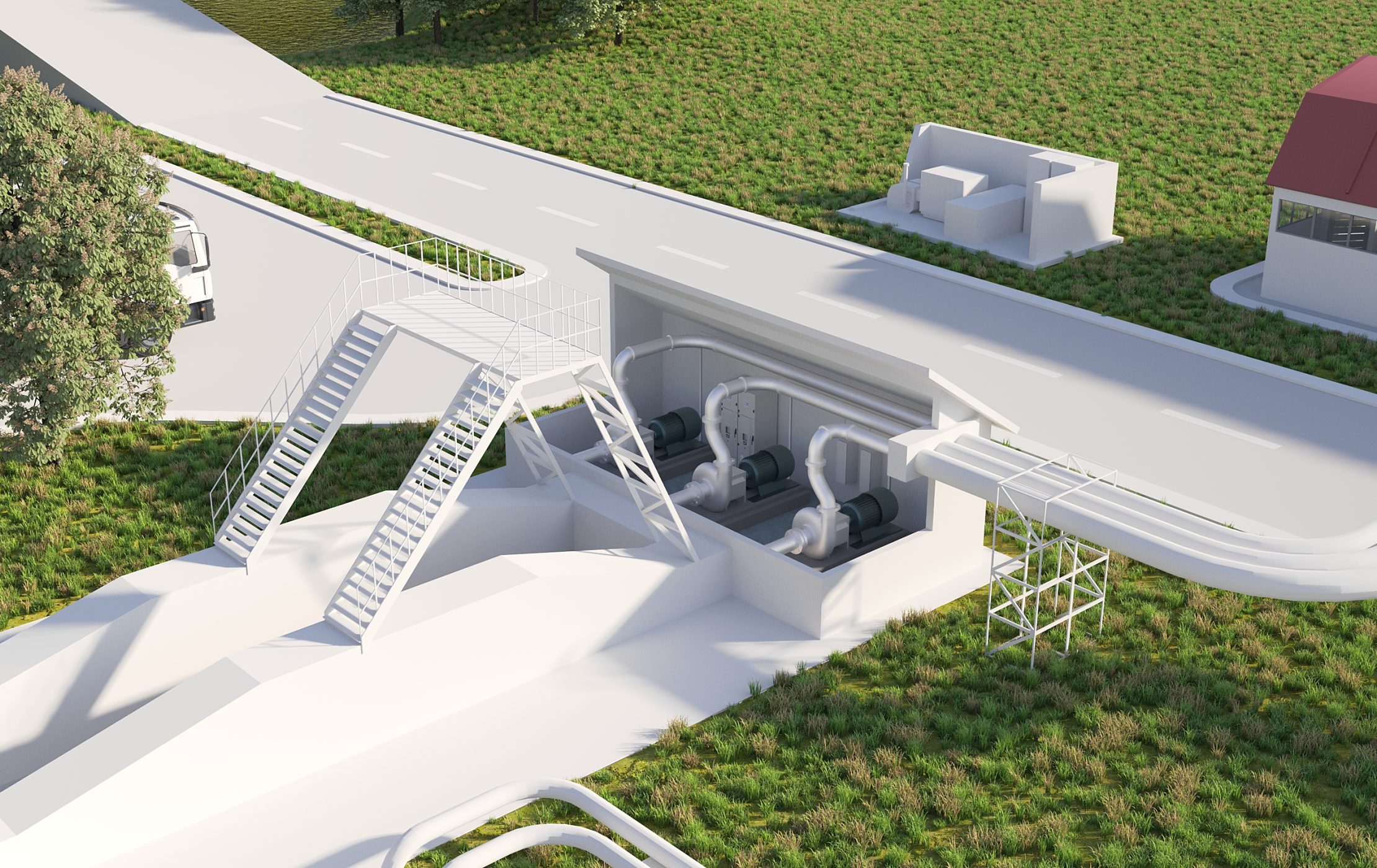 Finalized city model. View E.