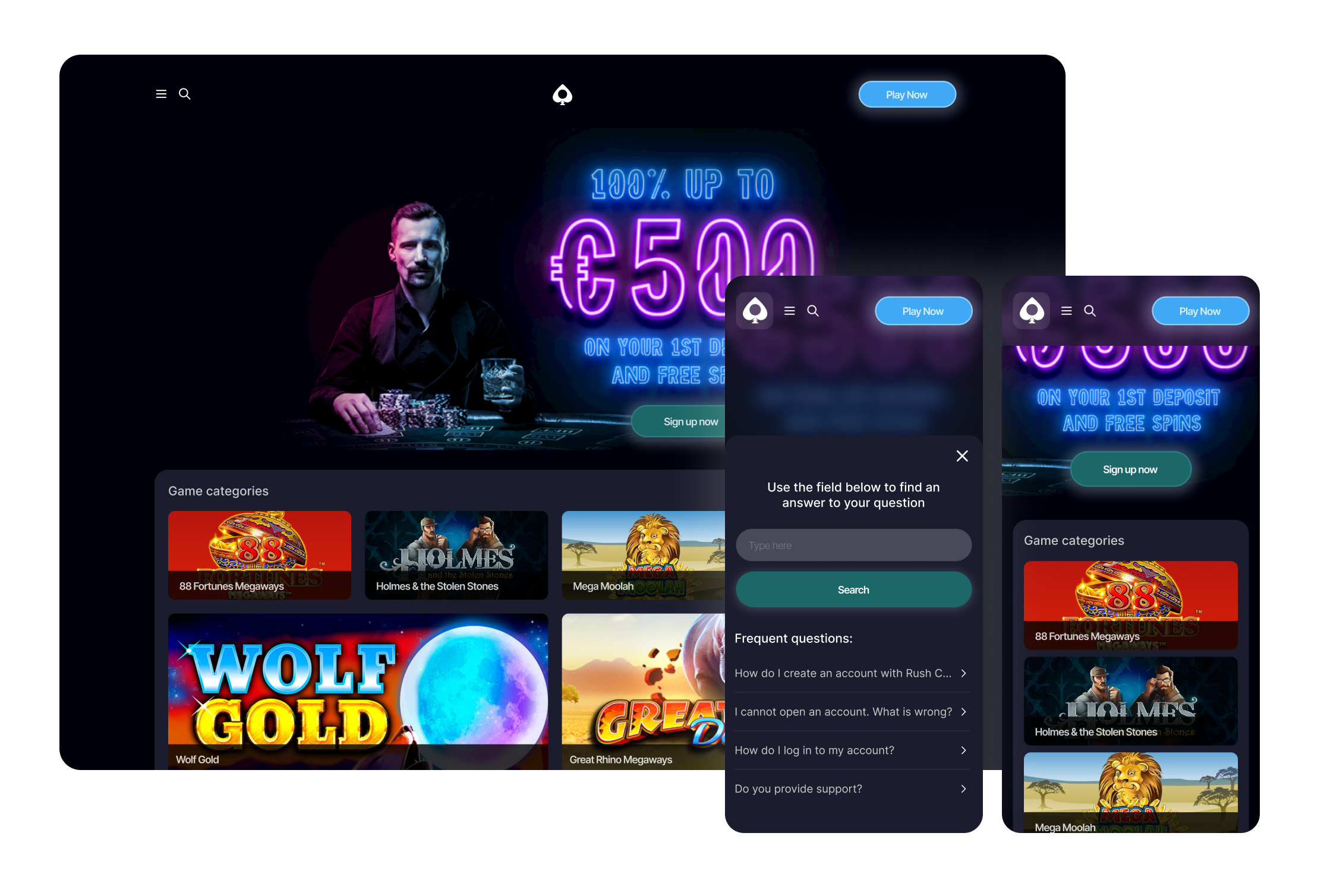 Web and mobile versions of the iGaming platform