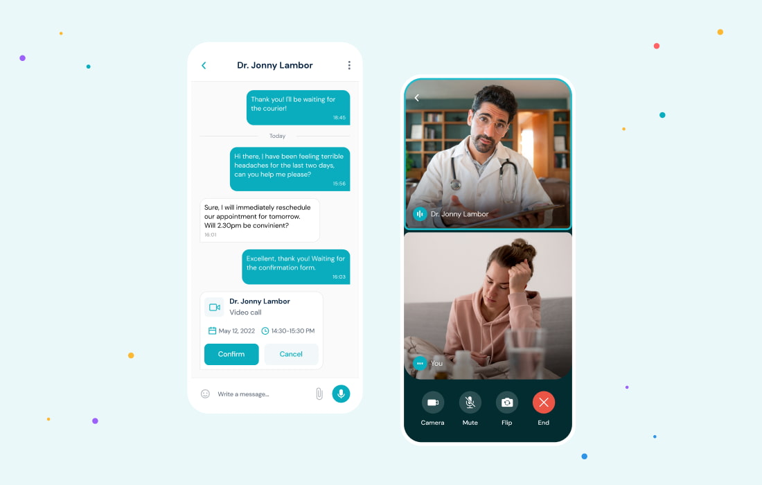 Doctor-to-patient communication via text and video