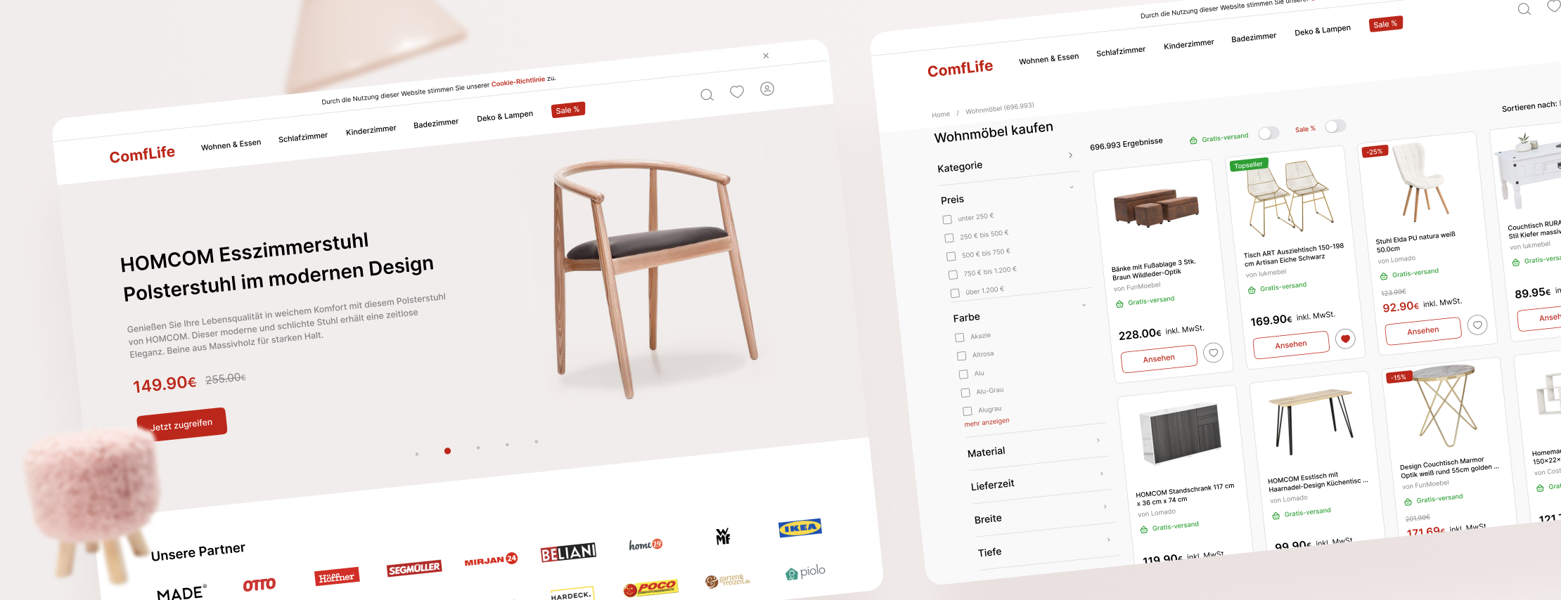 Eine e-Commerce-Plattform für Möbelhandel